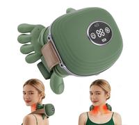 Neck & Shoulder Massager | 4D Real Hands Massager with Heat & LED Display | 3 Massage Intensities & 2 Heat Settings, Shiatsu Deep Tissue Kneading for Back Pain Relief, Home Office Travel Use