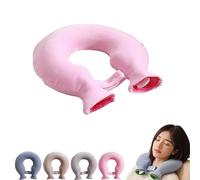 Neck & Shoulder U-Shaped Hot Water Bottle, Soft Fleece Cover Hot Water Bag for Winter Warmth, Removable Washable Sleeve and Leakproof Screw Cap,Pampering and Gifts Idea for Him Her (Pink)