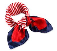 Neck Square Scarf Cool Silk Feel Red White Blue Bandana Women Ladies Stewardess Hand Head Handbag Multiuse
