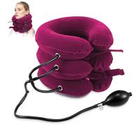 Neck Stretcher for Neck Pain Relief, Cervical Traction Device, Neck Traction Device, Adjustable Inflatable Neck Brace & Cervical Neck Traction Device Home Use Decompression (Purple)(Red)