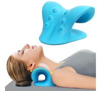 Neck Stretcher for Pain Relief, Neck and Shoulder Relaxer Cervical Traction Device Pillow for Muscle Relax and TMJ Pain Relief (Blue)