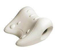 Neck Stretcher, PU Soft Chiropractic Neck Decompression Pain Relief, Tri-Directional Cervical Traction for Men Women, White