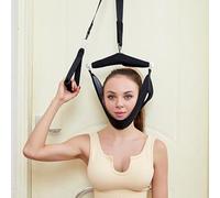 Neck Stretcher Strap for Home Use Spine Chiropractic Decompression Tool with Chin Belt Portable Cervical Neck Traction Device Spine Chiropractic Decompression Tool with Comfort Handle and Chin Strap