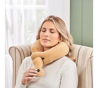 Neck Support Pillow with Massager - Battery Powered Massage Cushion with High & Low Vibrating Settings, Memory Foam Padding & Soft Fleece Cover - Relieve Muscle Tension & Pain, H9 x W11.5 x L79cm