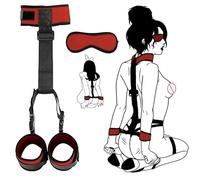 Neck to Wrist Restraints Rope kit,Bed Ties Restraints Sex Back Handcuf Bondage,Bed SM Games Play Sex Toys for Couples,BDSM Bondage Bquipment Set Blindfold Collar Handcuffs Couples Sweater Yoga