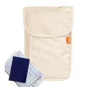 Neck Travel Case - Document Passport Bag Waterproof Mobile Phone Pouch Security Wallet for Women Men Holiday Airport Travel Outdoor Hiking Tickets Office Leisure Home Protection, beige, see