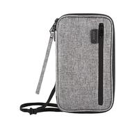Neck Wallet RFID Blocking Family Passport Holder Organizer Case Travel Pouch, Grey, Carry on