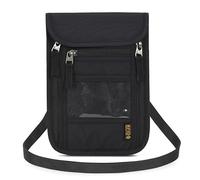 Neck Wallet Travel Family Passport Holder, Neck Pouch Travel Wallet with Adjustable Neck Strap, RFID Blocking, Waterproof Lightweight Versatile Passport Wallet for Men Women Travelers, Black, Leisure