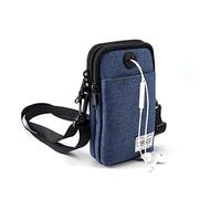 Neck Wallet Travel Stash Pouch Passport Holder, Lightweight Crossbody Bag Small Messenger Bag with Carabiner & Adjustable Strap for Men and Women (Blue)