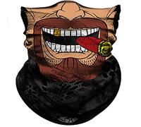 Neck Warmer Clown Brown Square With Red Cigar Half Face Headwear Stylish Novelty Half Face Scarf, For Women, Sports, Yoga, 26x30cm