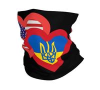 Neck Warmer Hearts America And Ukrainian Universal Cuello Pañuelo Uv Protection Polainas De Cuello For Sports Workout Running