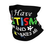 Neck Warmer I Have Autism And That Makes Me The Boss Facial Shield Non-Slip Face Scarf Durable Balaclava For Fishing Traveling Camping 25X50CM