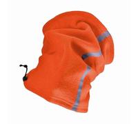 Neck Warmer, Lightweight and Breathable Fleece Cover Reflective Strip with Adjustable Drawstring for Cycle Hiking Skiing (Orange)