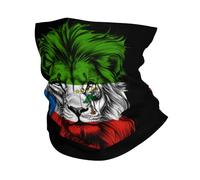 Neck Warmer Lion Funny Equatorial Guinea Flag Balaclava Windproof Neck Gaiter For Hunting, Climbing, Traveling