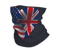 Neck Warmer Usa Britain British Friendship Flag Heart White Headwear Breathable Headband Premium Facial Decoration For Traveling Running Fishing 25X50CM