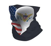 Neck Warmer Usa Virgin Islands Of The United States Friendship Flag Heart White Headband Durable Headwear Uv Protection Facial Decoration For Running Fishing Camping 25X50CM