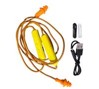 Neckband Headphones, Earplug Earbuds, 12 Hour Battery, Waterproof Noise Cancelling, Yellow Blue, 30cm Cord, for Warehouse, Jobsite, Lawn Mowing, Hearing Protection, Work, Outdoor