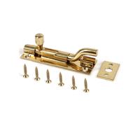 Necked Slide Bolt - 75mm Small Offset Brass Toilet Door Lock