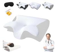 Neckhaven Hospitality Pillow, Neck Haven Pillows, Cervical Ergonomic Memory Foam, Contour Necks Support Pillows with Cooling Cover for Side, Back & Stomach Sleepers (White)