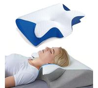 Neckhaven Hospitality Pillow, Neckhaven Pillow, Neck Haven PillowCervical Memory Foam Ergonomic Neck, Adjustable Cooling Contour for Side, Back & Stomach Sleepers (Blue)
