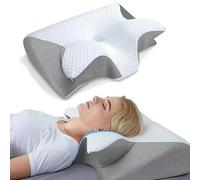 Neckhaven Hospitality Pillow, Neckhaven Pillow, Neck Haven PillowCervical Memory Foam Ergonomic Neck, Adjustable Cooling Contour for Side, Back & Stomach Sleepers (Gray)