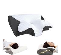 Neckhaven Pillow, Neck Haven Pillow, Neckhaven Hospitality Pillows, Cervical Memory Foam Ergonomic Neck, Memory Foam Cervical Pillows for Side Back Stomach Sleepers (1 pcs black)