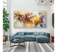 Neckip Large Abstract Painting Art Colorful Bloom Flower Poster Canvas Painting For Living Room Wall Art Pictures Home Decorative 70x140cm(28x55in) Frameless