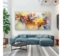 Neckip Large Abstract Painting Art Colorful Bloom Flower Poster Canvas Painting For Living Room Wall Art Pictures Home Decorative Frameless (80x160cm(31x63in))