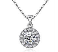 Necklace 1 Carat Created Diamond Pendant Necklaces Anniversary Wedding Party Women Gifts