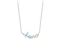 Necklace 925 Silver Necklace Butterfly Flower Pendant Necklace Sweet and Elegant High-end Clavicle Chain Accessories Women's Decorative Necklace Necklaces for Women Trendy (Color : Gold)