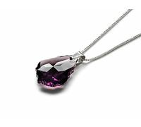Necklace 925 Silver with Swarovski Elements Baroque Pendant in Various Colours, as a Gift, Mother's Day Gift, Birthday Gift for Your Wife, Girlfriend, Lucky Charm for Your Favourite Person, Sterling