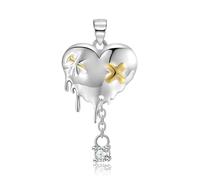 necklace 925 Sterling Silver Butterfly Blue Zircon Flower Heart Skeleton Necklace Chain For Women Fine Jewelry Wedding jewelry