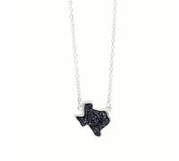 necklace Accessorie Western Cowgirl Druzy Necklace For Women, Geometric Texas Shape Stone Necklace - Resin Druzy Jewelry Necklace, Light Blue Necklace For Valentine Birthday s Holiday