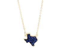 necklace Accessorie Western Cowgirl Druzy Necklace For Women, Geometric Texas Shape Stone Necklace - Resin Druzy Jewelry Necklace, Light Blue Necklace For Valentine Birthday s Holiday