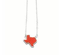 necklace Accessorie Western Cowgirl Druzy Necklace For Women, Geometric Texas Shape Stone Necklace - Resin Druzy Jewelry Necklace, Light Blue Necklace For Valentine Birthday s Holiday