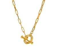 necklace Accessories Delicate Shiny CZ Toggle Necklaces Women Girls, Love Heart Thick Chain Toggle Necklace - Classic Toggle Charm, OT Buckle Toggle Clasp For Christmas Birthday s