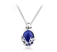 Necklace Blue Stone Gem Opal Pendant Necklace Women Gift gift (Length : 50, Main Stone Color : Blue)