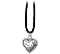 Necklace Braided Black Rope Love Female Draw Adjustment Sweet Cool Personality Peach Heart