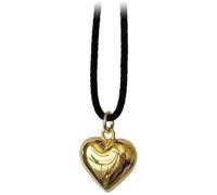 Necklace Braided Black Rope Love Female Draw Adjustment Sweet Cool Personality Peach Heart