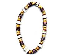 Necklace Burgundy & Brown Made With Wood & Bone by JOE COOL