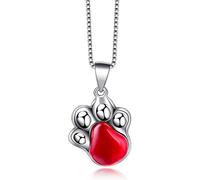 Necklace Chain Ladies with Footprint Pendant Chain Bridal Jewellery Cubic Red Necklace red
