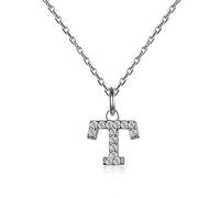 Necklace Chain Necklace For Women Az 26 Letters Real Sterling Silver Pendant Necklaces For Women Chain 925 Shiny Cubic Lovers Confession Gifts T
