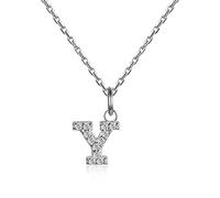 Necklace Chain Necklace For Women Az 26 Letters Real Sterling Silver Pendant Necklaces For Women Chain 925 Shiny Cubic Lovers Confession Gifts Y