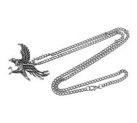 Necklace Chain Pendant Necklace Flying Bald Eagle Pendant Necklace Vintage Necklace Metal Necklace Retro Antique Jewelry for Men Women Boys Silver Charm Necklace