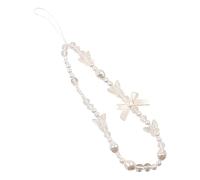 Necklace Chains for Pendants Real Necklaces White Mobile Phone Lanyard Phone Chain Black Bow Beaded Phone Lanyard Wrist Strap Anti Lost Phone Charm Strap Girls Necklace Letter A (Pink, One Size)