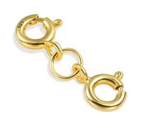 Necklace Clasp 2PCS Golden Double Clasps Gold Necklace Extension Clasp Sterling Gold Spring Double Clasps for Necklace Bracelet Jewelry Making (12K Gold)
