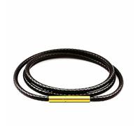Necklace Cord 40-70cm Black Leather Cord Wax Rope Lace Chain With Stainless Steel Rotary Clasp For DIY Necklaces Jewelry Making-Brown 3.0mm_b-65cm
