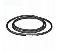 Necklace Cord 40-70cm Black Leather Cord Wax Rope Lace Chain With Stainless Steel Rotary Clasp For DIY Necklaces Jewelry Making-Black 2mm-40cm