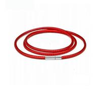 Necklace Cord 40-70cm Black Leather Cord Wax Rope Lace Chain With Stainless Steel Rotary Clasp For DIY Necklaces Jewelry Making-Red 2mm-60cm