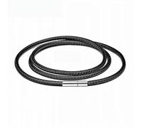Necklace Cord 40-70cm Black Leather Cord Wax Rope Lace Chain With Stainless Steel Rotary Clasp For DIY Necklaces Jewelry Making-Black 3.0mm-50cm